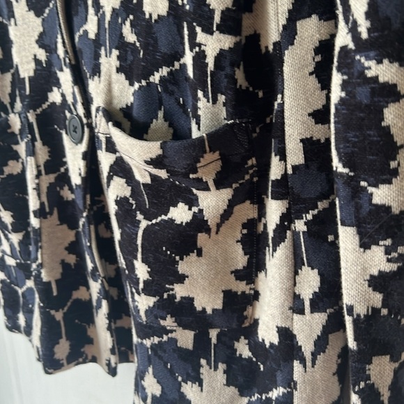 Nic+Zoe Knit Blazer Cardigan Long Sleeve Partial Closure - Blue Cream Size PP - Picture 8 of 15